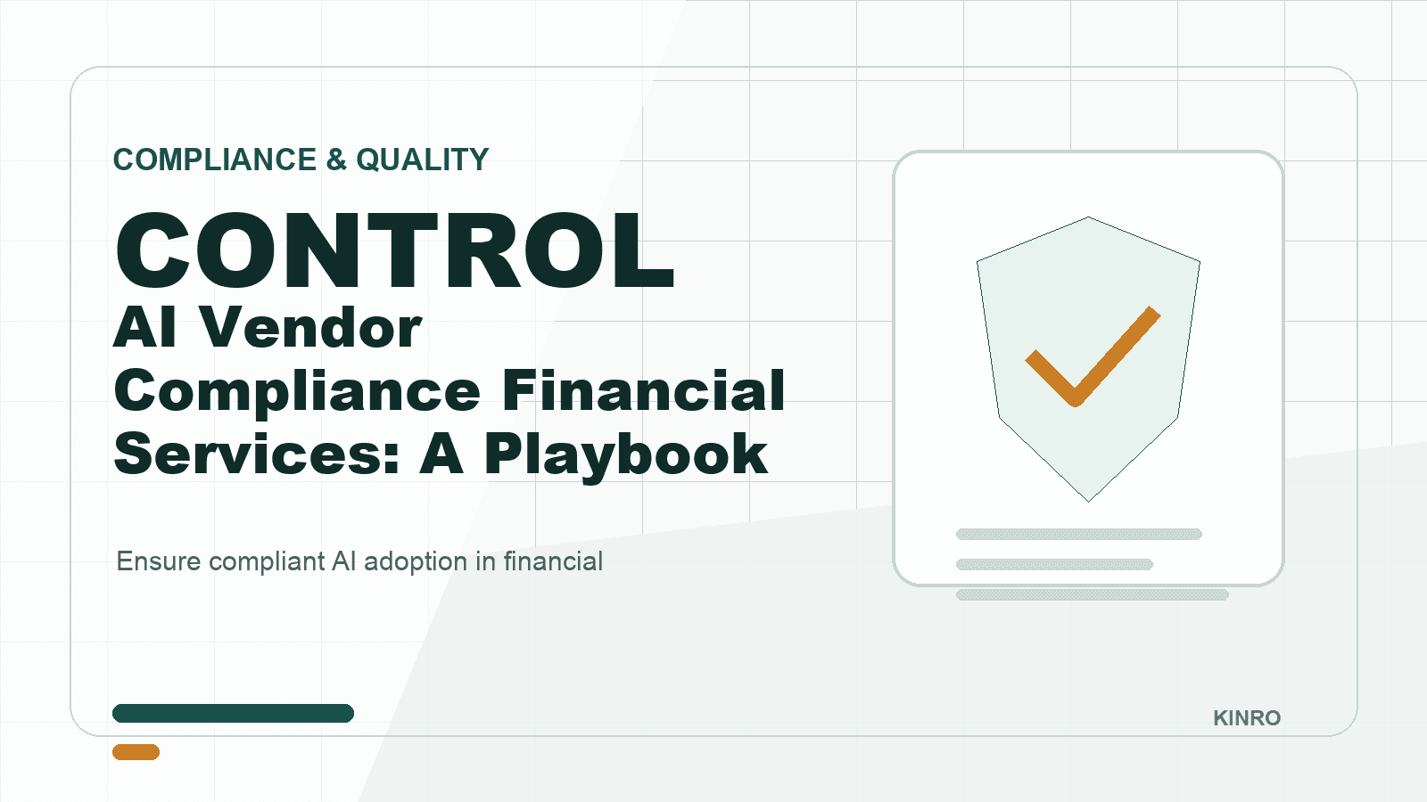 AI Vendor Compliance Financial Services: A Playbook