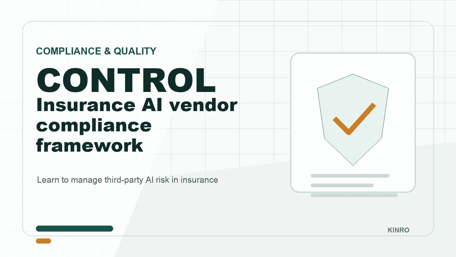 Insurance AI vendor compliance framework