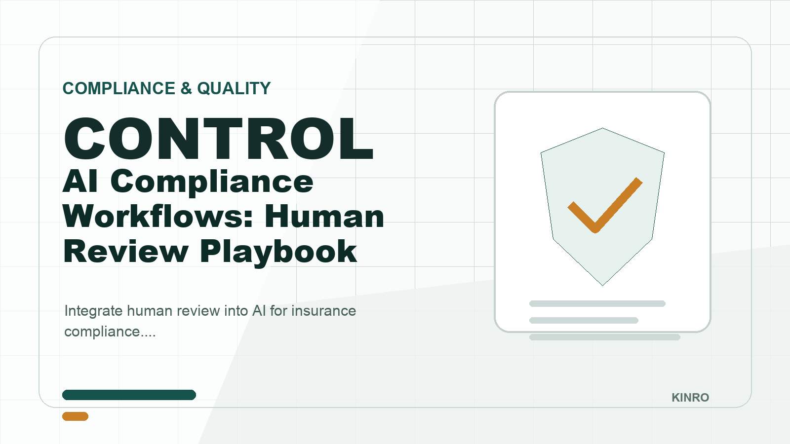 AI Compliance Workflows: Human Review Playbook | Kinro